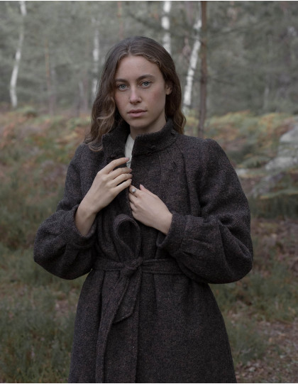 Manteau long "Aneta" pure laine marron