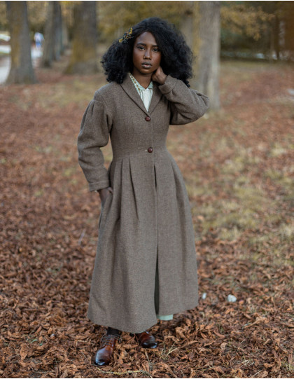 Manteau "Annie" en laine bois flotté