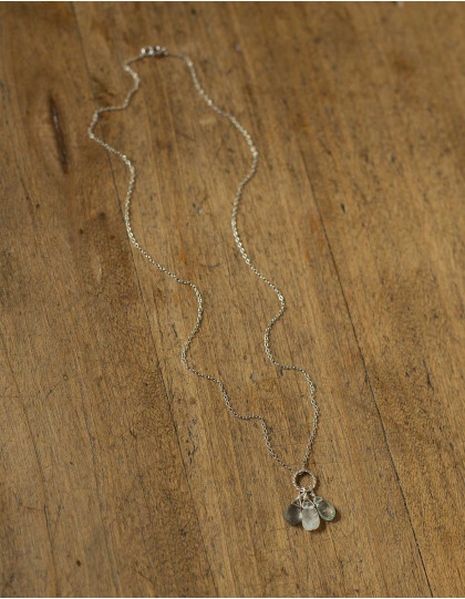 Collier "Asra" en argent 925 avec de l'aigue-marine