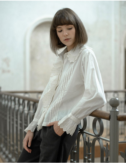 Blouse "Basilia" blanc cassé 