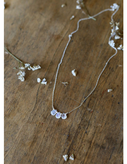 Collier "Indra" pierre de lune argent