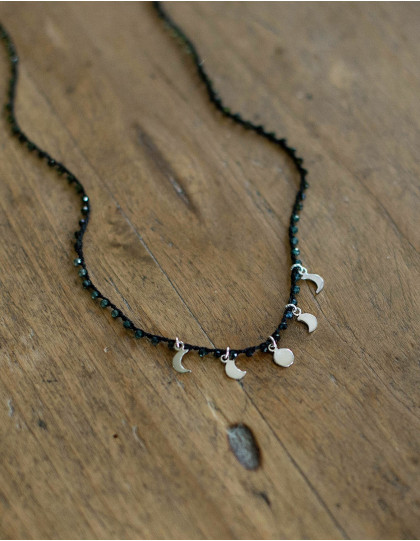 Collier "phases de la lune" et tourmaline