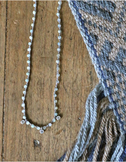 Collier "Sarina" en Aiguemarine et Zirkonium