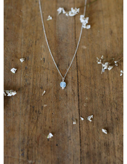 Collier "Asta" en argent et aiguemarine