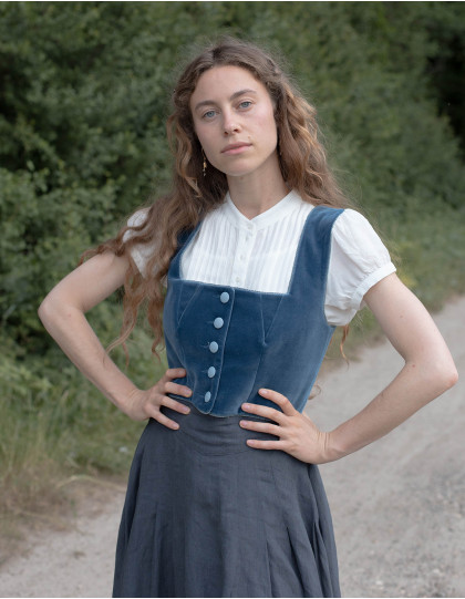 Dirndl autrichien "Constanze" bleu alpin