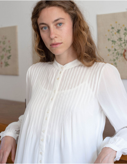 Blouse "Hannah" blanc cassé manches longues