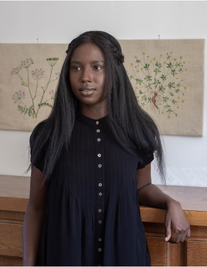 Blouse "Hannah" noire manches courtes