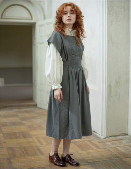 Robe smockée "Ida" bleu lagon