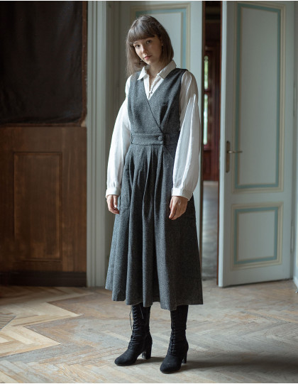 Robe-chasuble "Lana" pure laine grise 