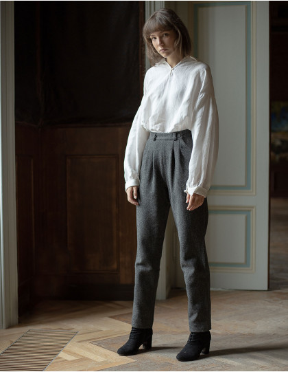 Pantalon "Lana" pure laine gris 