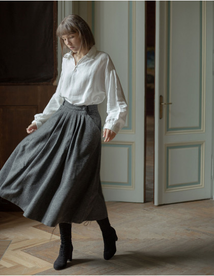 Jupe "Lana" pure laine grise 