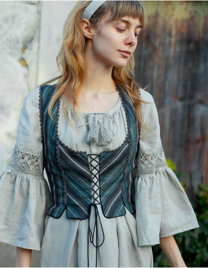 Bustier "Lina" en lin rayé bio