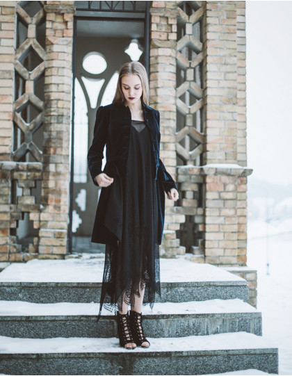 Robe noire "Nadya" en dentelle SUR COMMANDE