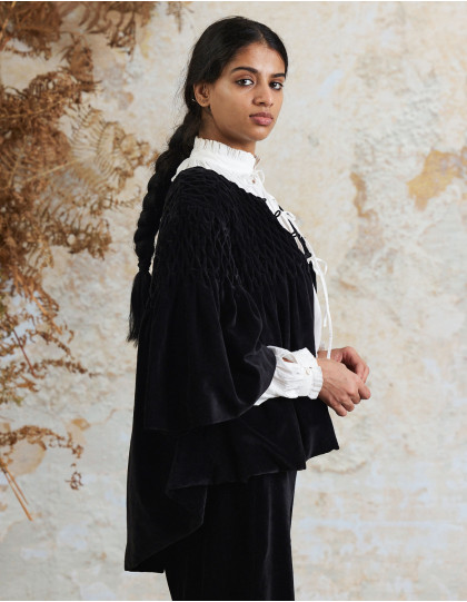 Veste "Minna" noire en velours de coton
