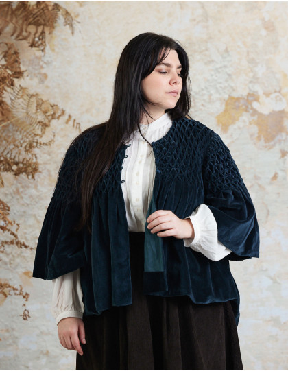 Veste "Minna" vert forêt en velours de coton