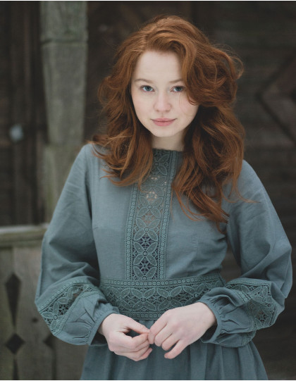 Robe "Misha" en coton bio bleu balte