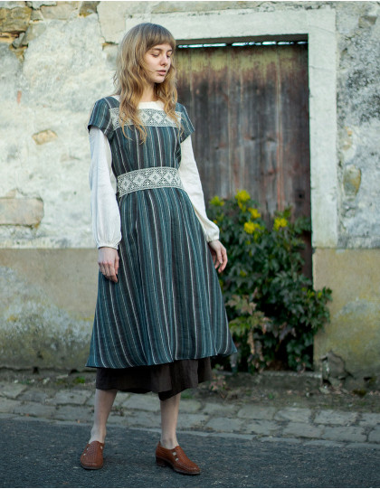 Robe "Vanda" en lin rayé bio