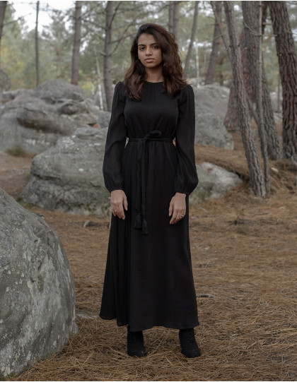 Robe "Ziema" en coton noir