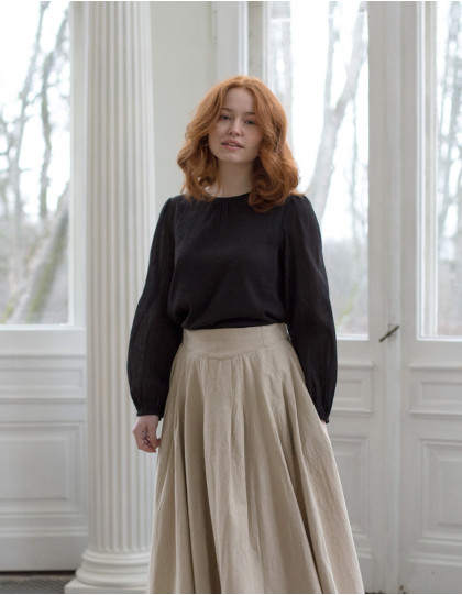 Haut "Ziema" en coton noir