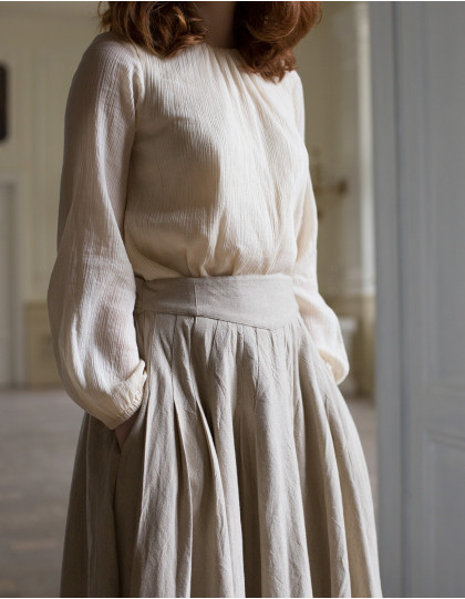 Haut "Ziema" en coton crème