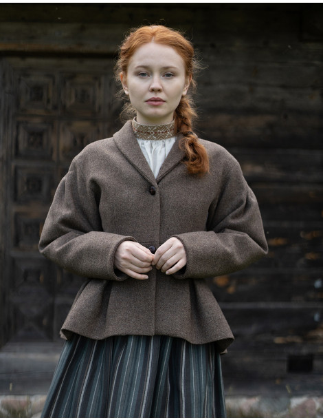 Veste "Annie" en laine bois flotté