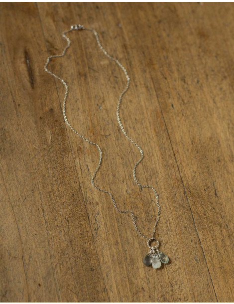 Collier "Asra" en argent 925 avec de l'aigue-marine