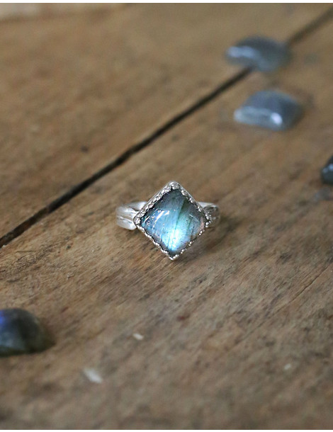 Bague "Kadri" en argent et Labradorite