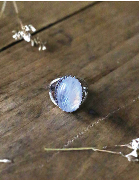 Grande Bague "Luna" Pierre de lune