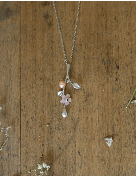 Collier "Flora" argent et perles d'eau douce