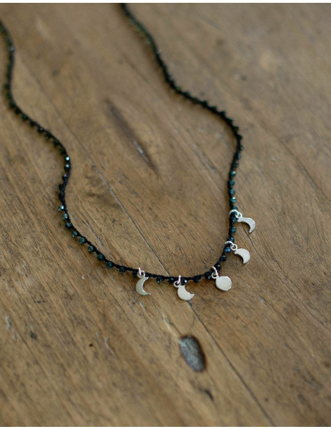 Collier "phases de la lune" et tourmaline