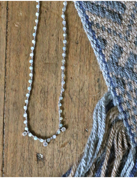 Collier "Sarina" en Aiguemarine et Zirkonium