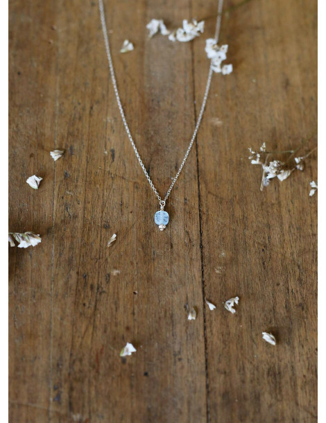 Collier "Asta" en argent et aiguemarine