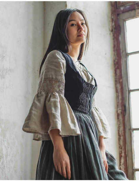 Bustier "Daria" en velours noir