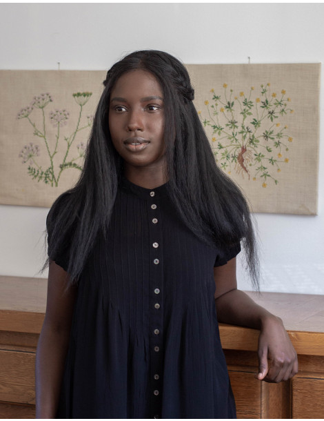 Blouse "Hannah" noire manches courtes