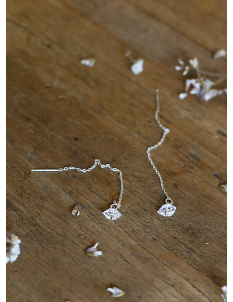 Boucles d'oreilles "Herkimer Diamond" argent