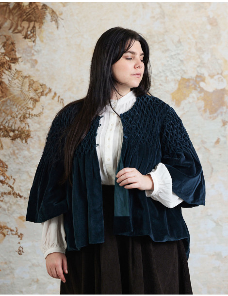 Veste "Minna" vert forêt en velours de coton