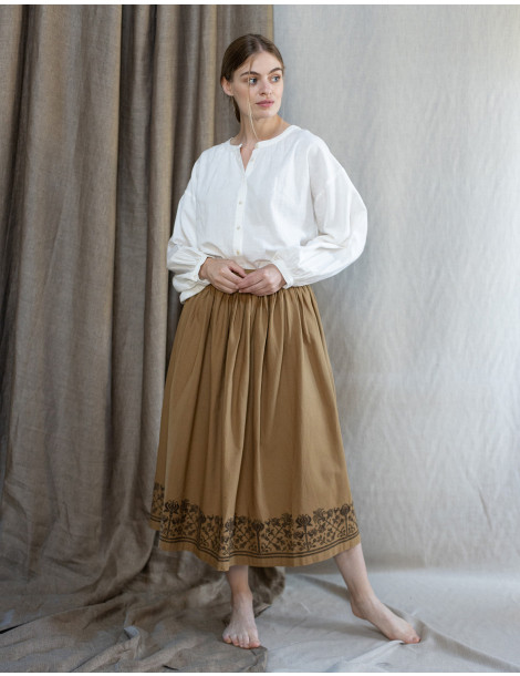 Jupe brodée "Mivilud" ambre