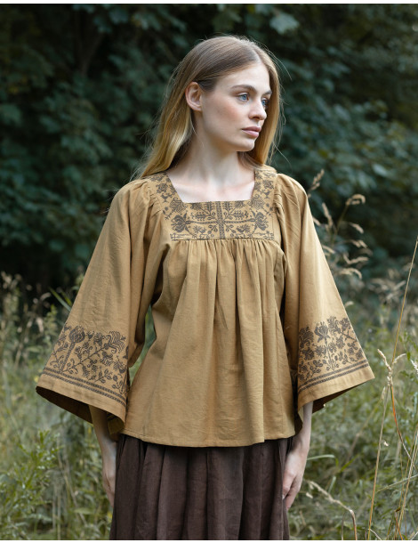 Haut brodée "Mivilud" ambre