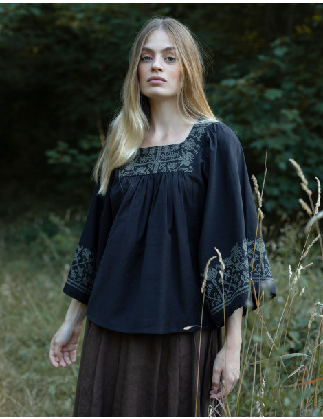 Haut brodée "Mivilud" noir