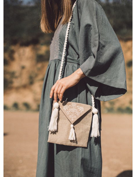 Pochette artisanale "Lina" à rabat