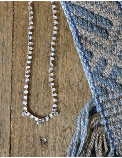 Collier "Sarina" en Pierre de Lune et Zirkonium
