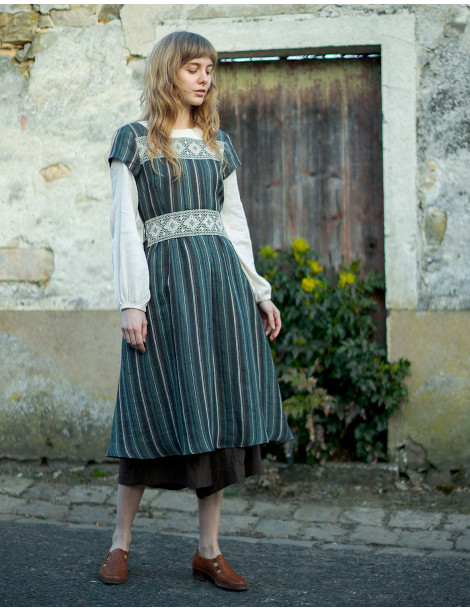 Robe "Vanda" en lin rayé bio