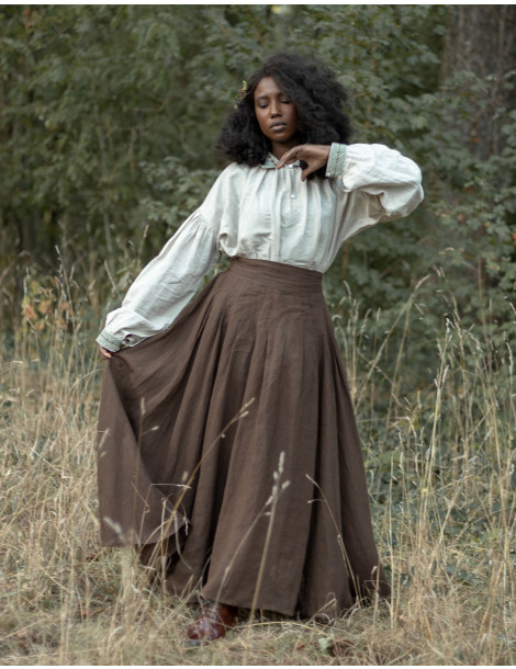 Jupe longue "Vineta" châtaigne