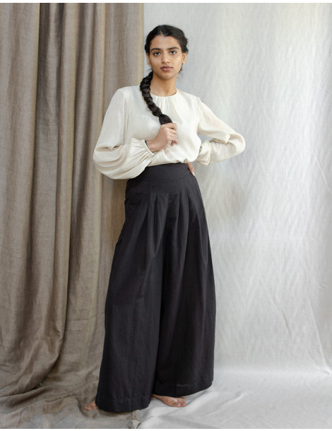 Pantalon palazzo "Vivika" noir