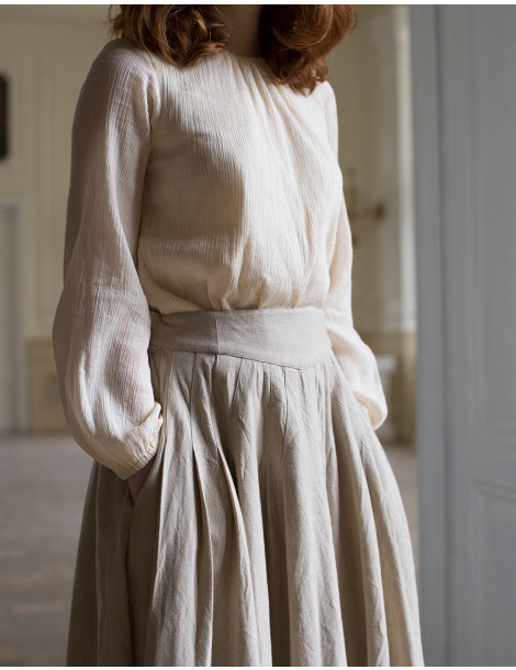 Haut "Ziema" en coton crème