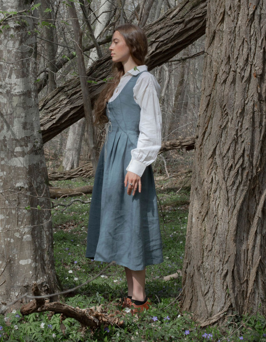 Robe bustier "Alma" bleu atlas