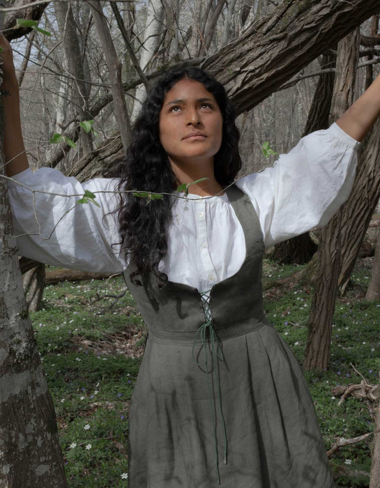 Robe bustier "Alma" vert mousse