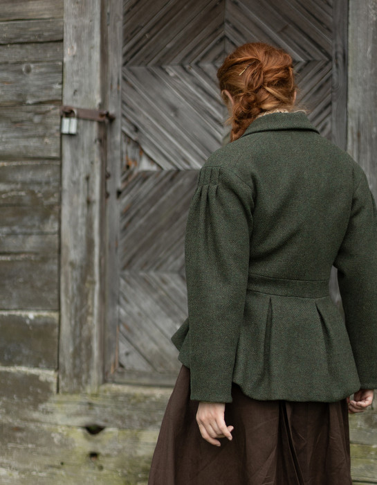 Veste "Annie" en laine vert mousse