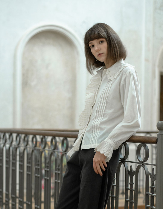Blouse "Basilia" blanc cassé 