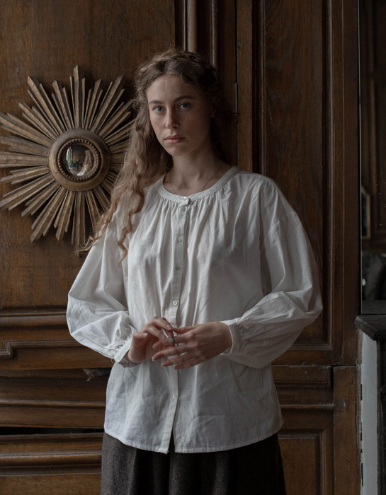 Blouse "Mara" blanc cassé naturel